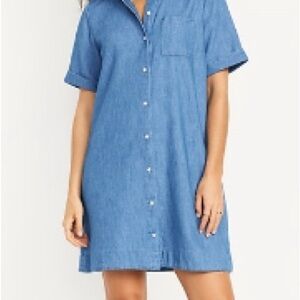 Old Navy Blue Jean Shirt Mini Dress
